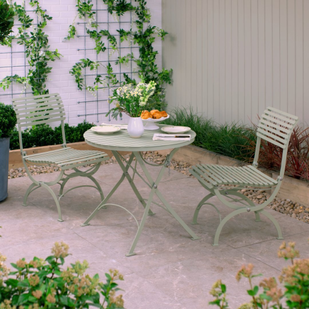 Darsham Bistro Bord med 2 Stoler – Lichen Green (Style A)